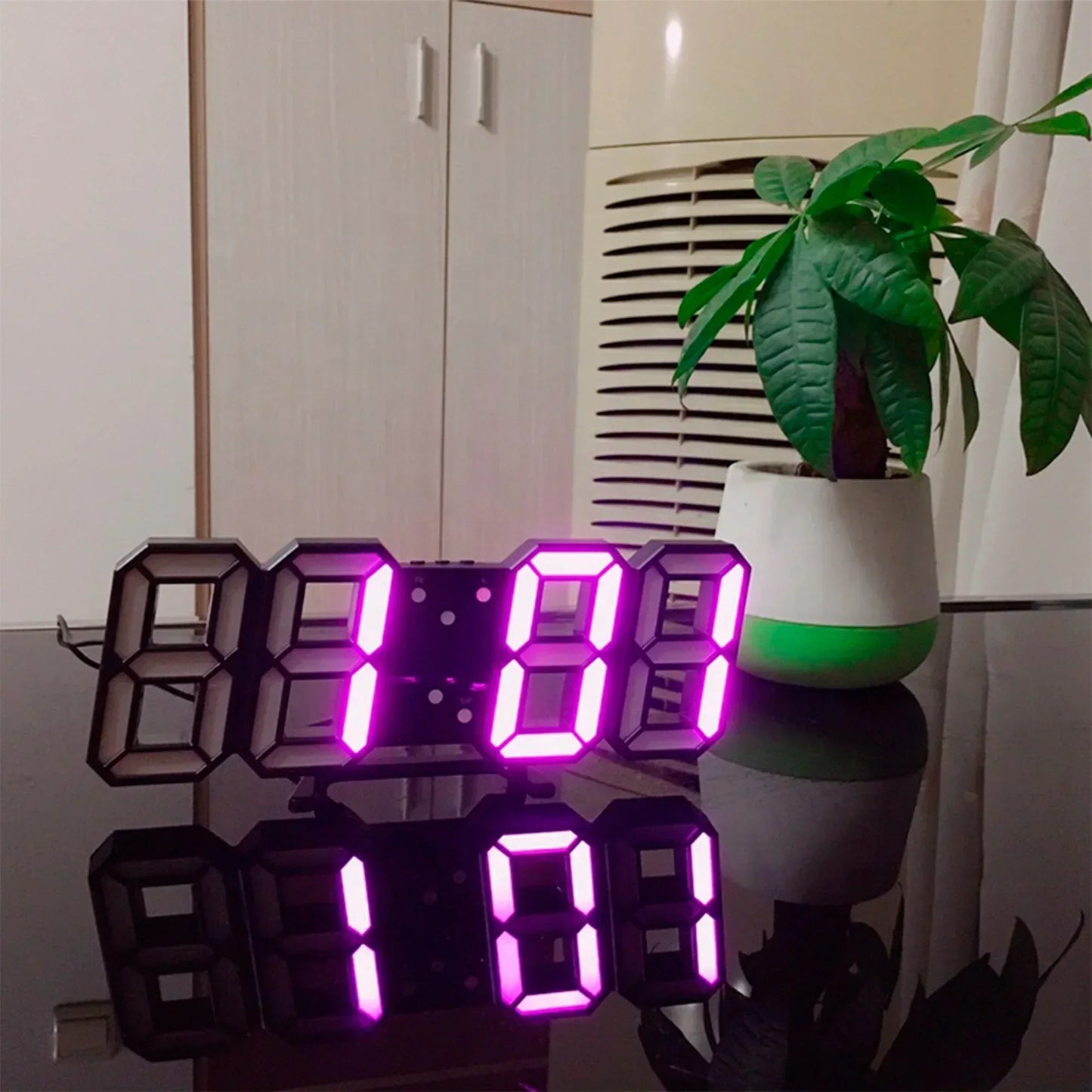 Zegar LED 3D ścienny lub stołowy
