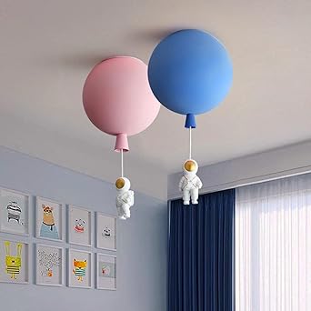 Plafon LED Księżyc i Astronauta z Oprawą E27 do Pokoju Dziecięcego