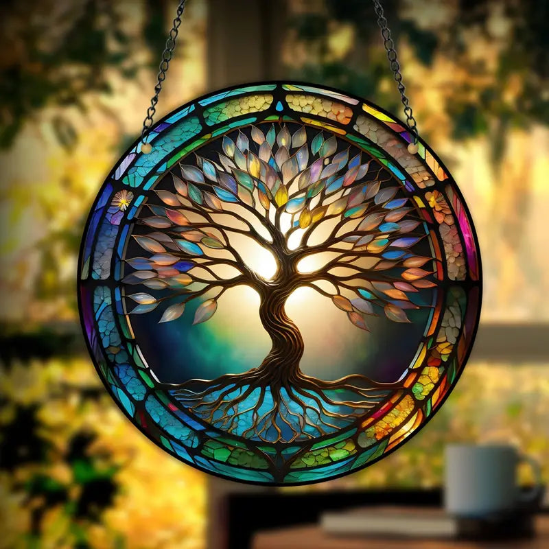 Stained-glass Tree of Life ornament