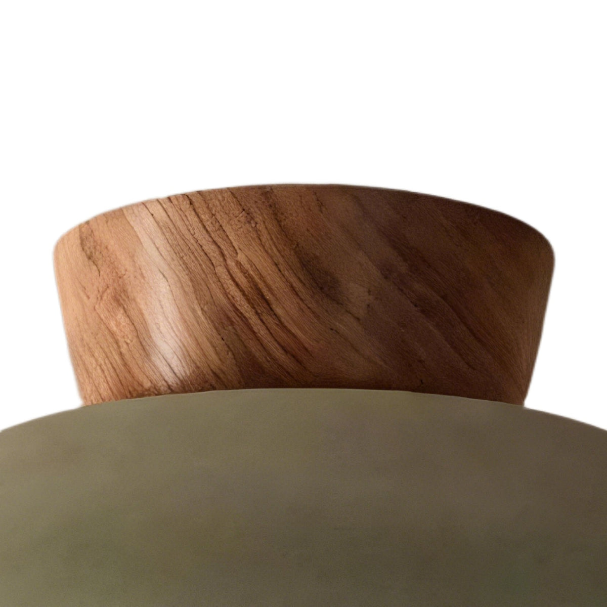 Dome ceiling light with wooden mount