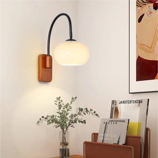 Lampa ścienna z kloszem szklanym E27 z regulowanym kątem światła do wnętrz