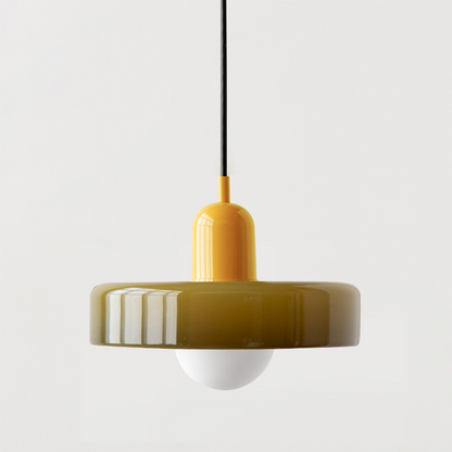 Suspension en verre coloré