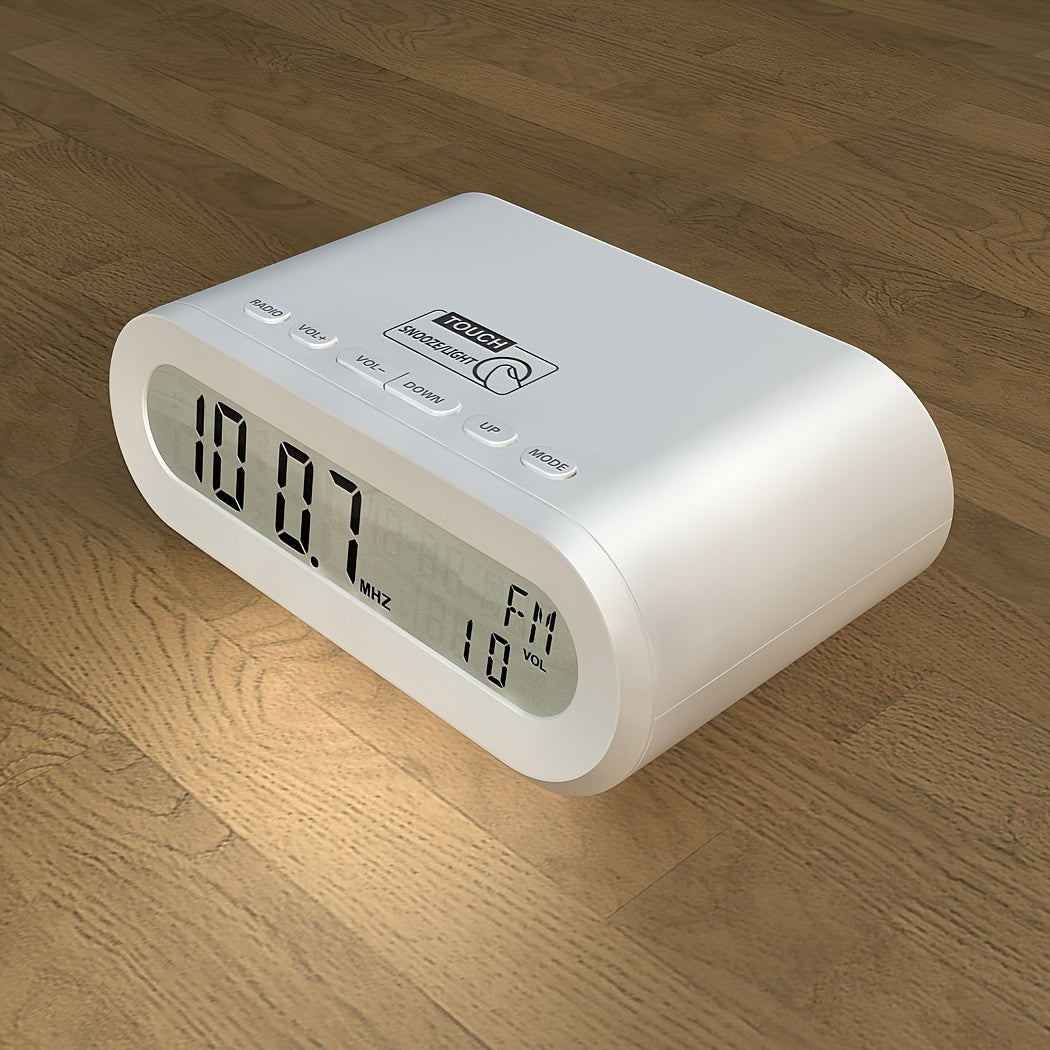 Digital alarm clock with FM radio