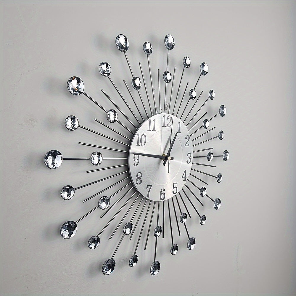 Wall clock with crystal details