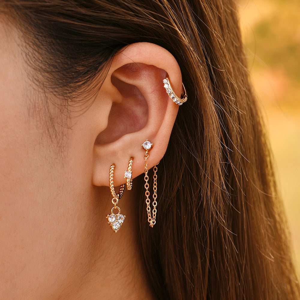 Boucles d’oreilles pendantes en forme de cœur avec zircon cubique