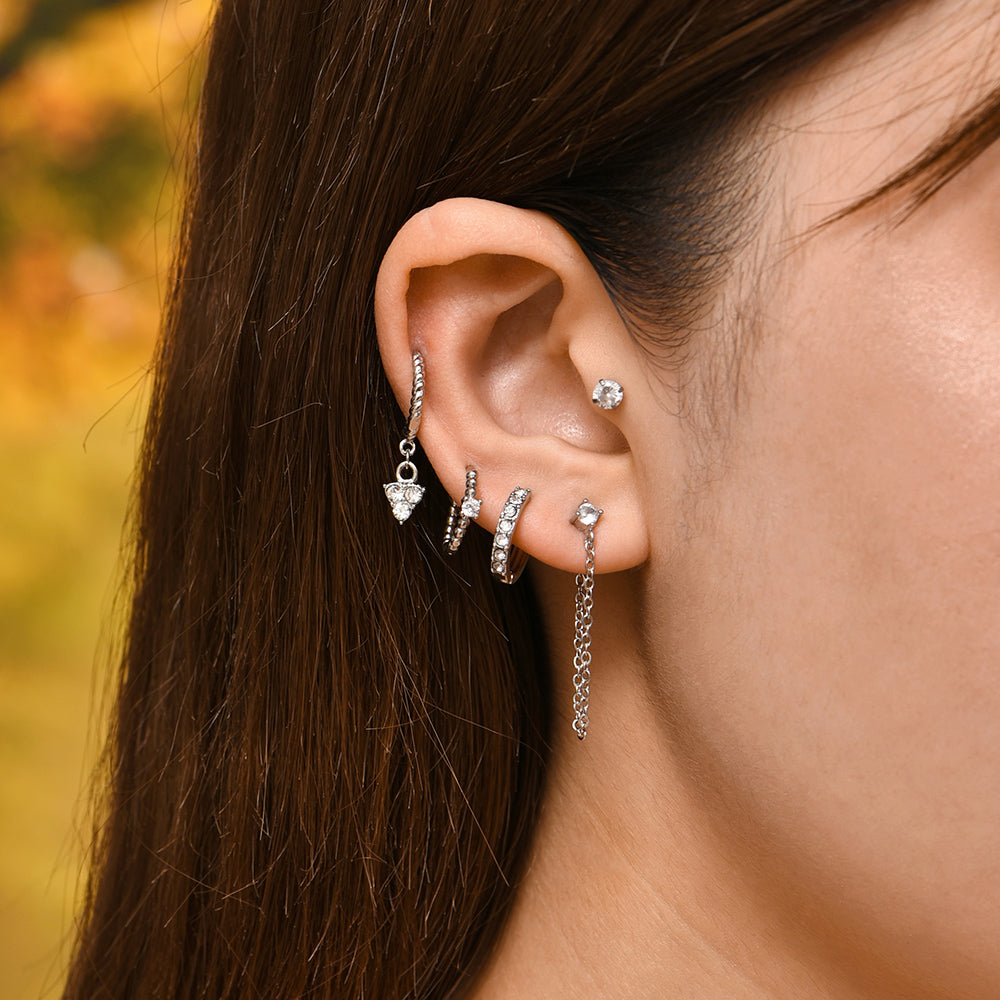 Boucles d’oreilles pendantes en forme de cœur avec zircon cubique