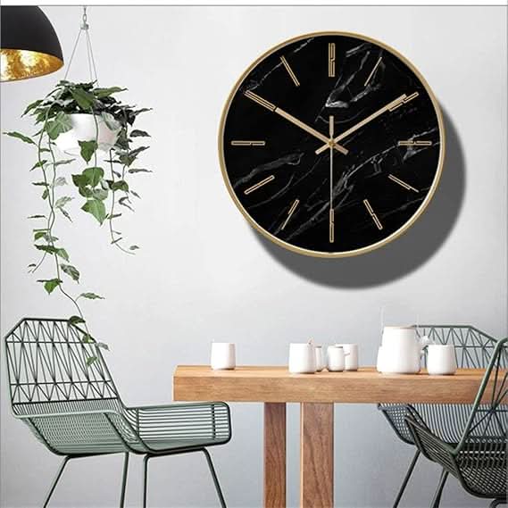 Horloge murale avec finition en marbre
