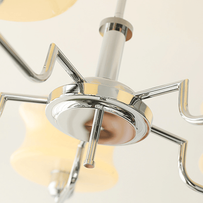 Żyrandol vintage LED E26/E27 złoty metalowo-szklany do salonu i jadalni