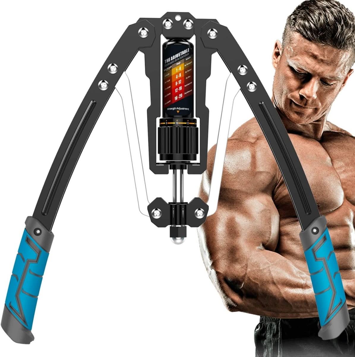 Hydrauliczny Trenażer Ramion z Regulowanym Oporiem 10–200 kg do Ćwiczeń Górnych Partii Ciała