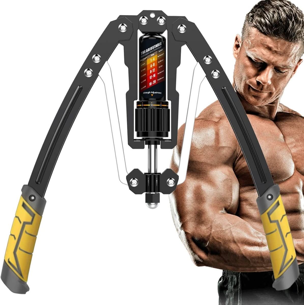 Hydrauliczny Trenażer Ramion z Regulowanym Oporiem 10–200 kg do Ćwiczeń Górnych Partii Ciała