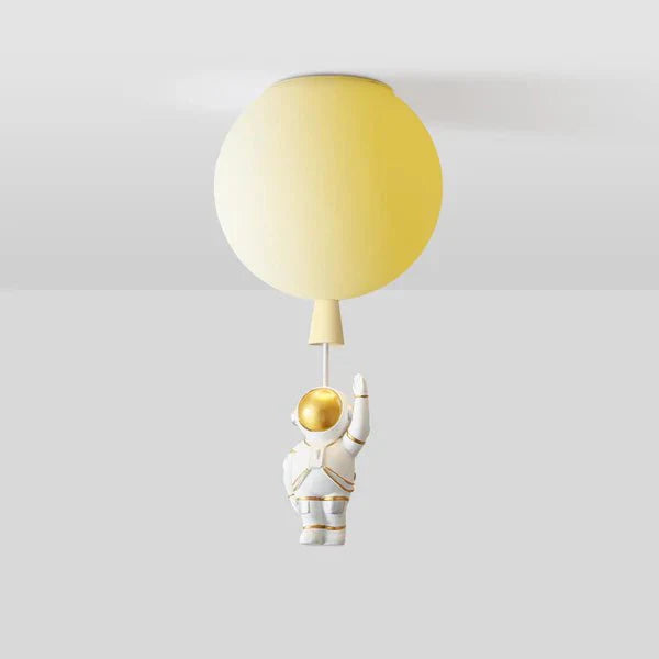 Plafon LED Księżyc i Astronauta z Oprawą E27 do Pokoju Dziecięcego