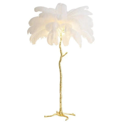 Lampa podłogowa LED E14 z piórami 3 tryby światła do salonu i sypialni