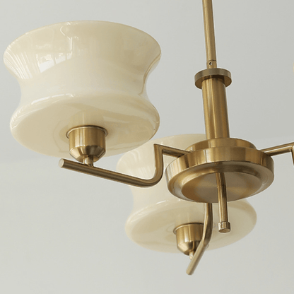 Żyrandol vintage LED E26/E27 złoty metalowo-szklany do salonu i jadalni