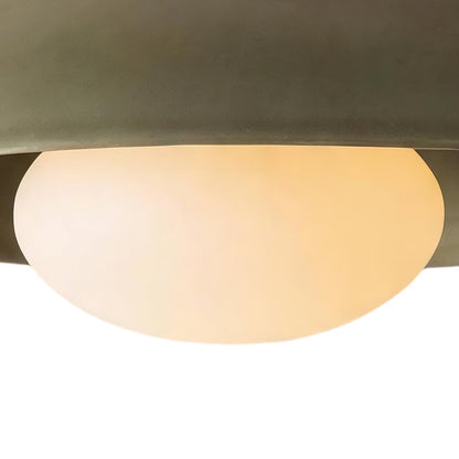 Dome ceiling light with wooden mount