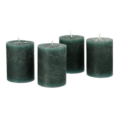 Rustic pillar candles, set of 4