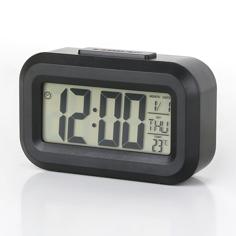 Alarm clock with music alarm and temperature display