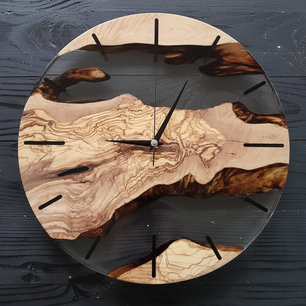 Drewniany Zegar Ścienny 30 × 30 cm z Mechanizmem Kwarcowym w Stylu Skandynawskim