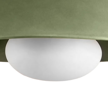 Dome ceiling light with wooden mount