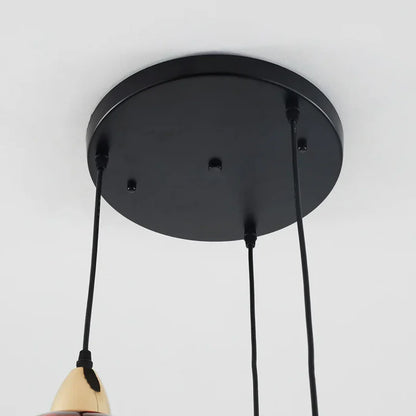 Trojitá skleněná závěsná lampa