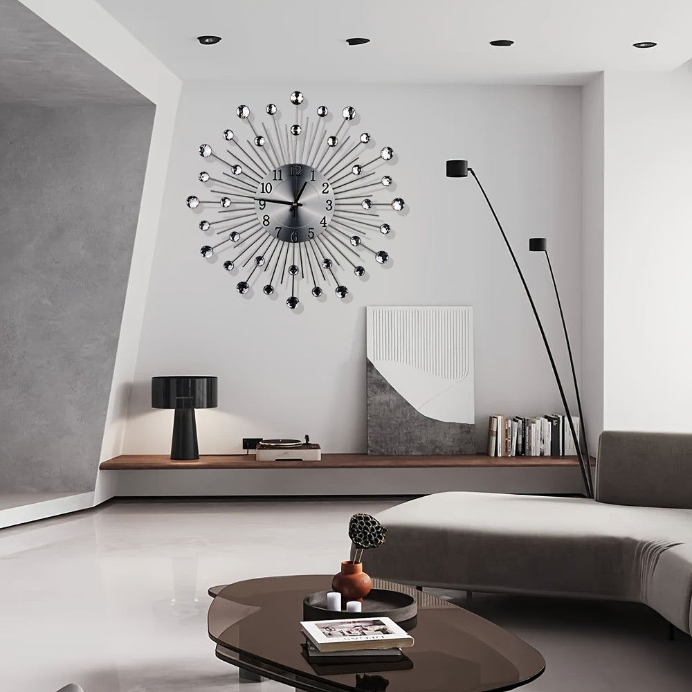 Wall clock with crystal details
