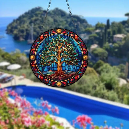 Stained-glass Tree of Life ornament