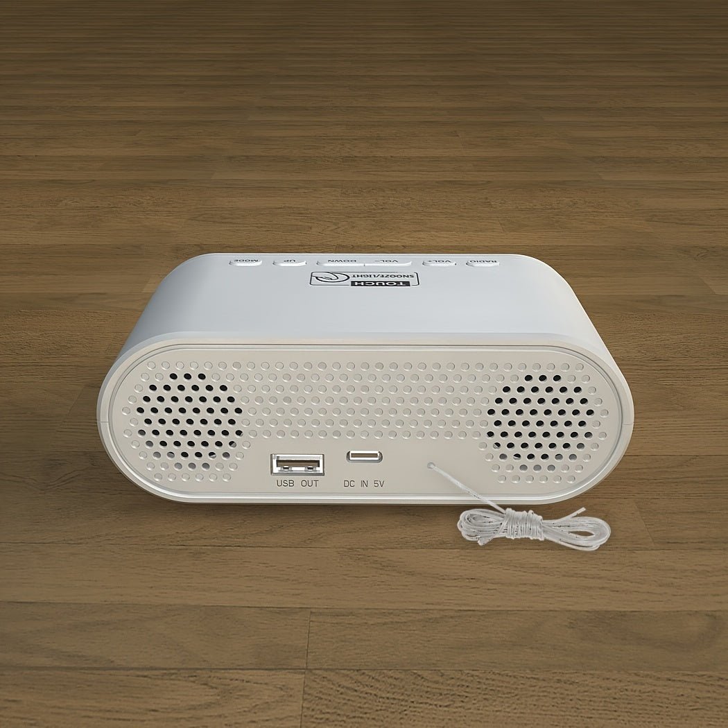 Digital alarm clock with FM radio