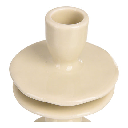 Fluted ceramic candle holders (2 pcs.)