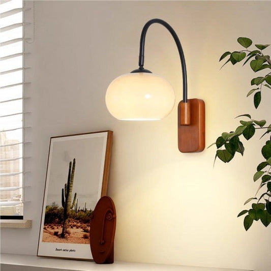 Lampa ścienna z kloszem szklanym E27 z regulowanym kątem światła do wnętrz