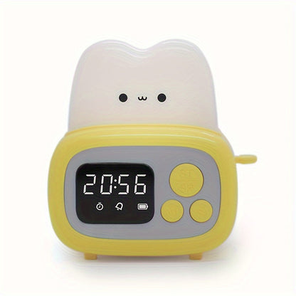Digital alarm clock with timer and rechargeable battery