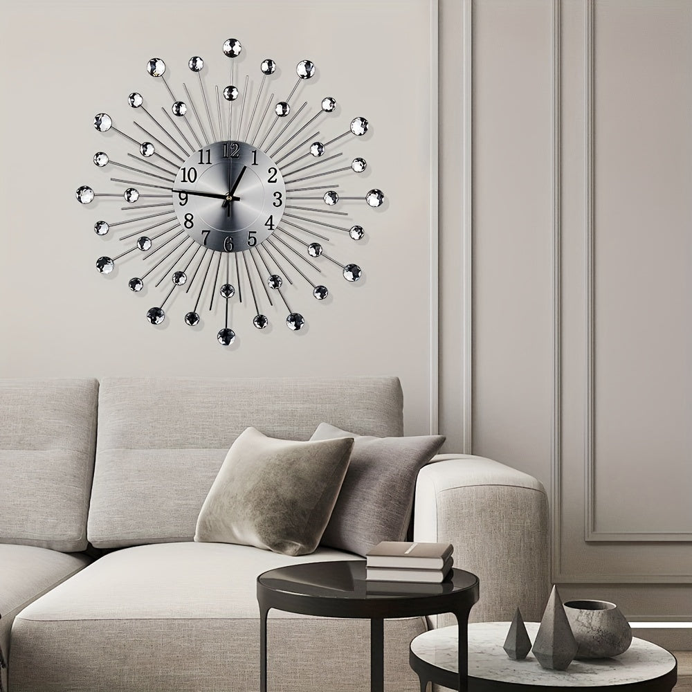 Wall clock with crystal details