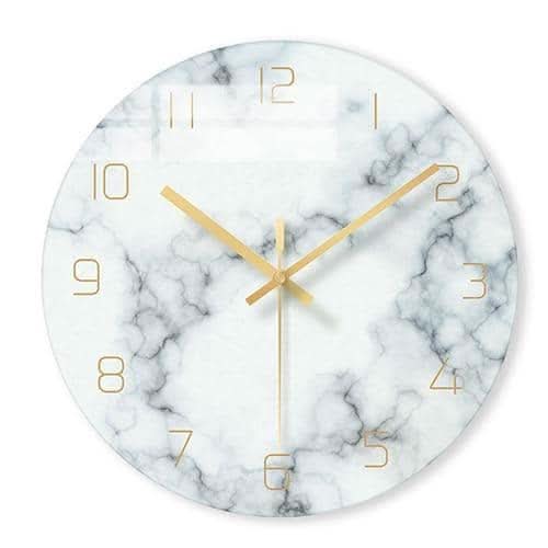 Marble-effect wall clock