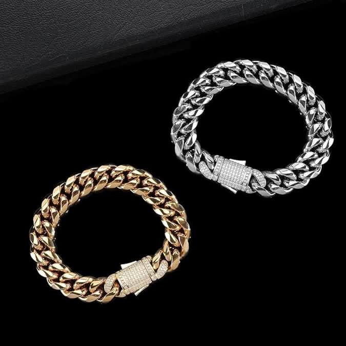 Bransoletka Cuban Link ze Srebra Próby 925 z Powłoką 18K Złota 8 mm