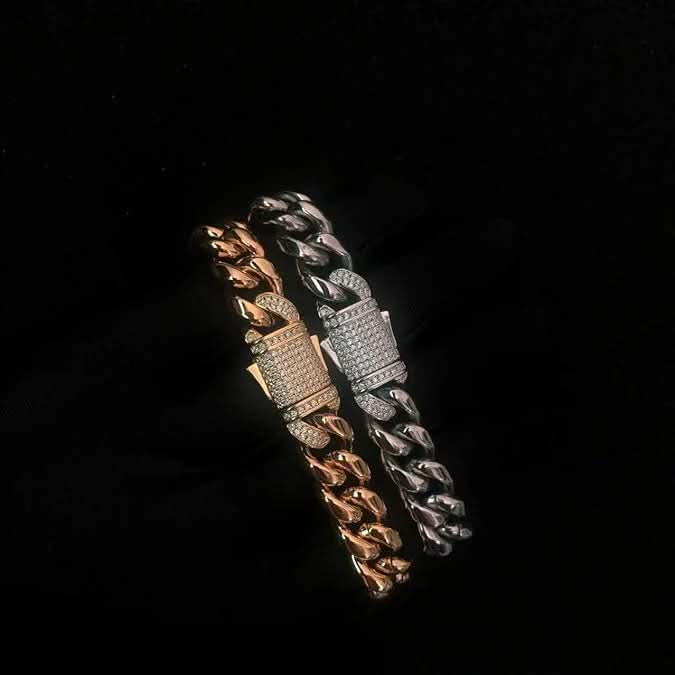 Bransoletka Cuban Link ze Srebra Próby 925 z Powłoką 18K Złota 8 mm