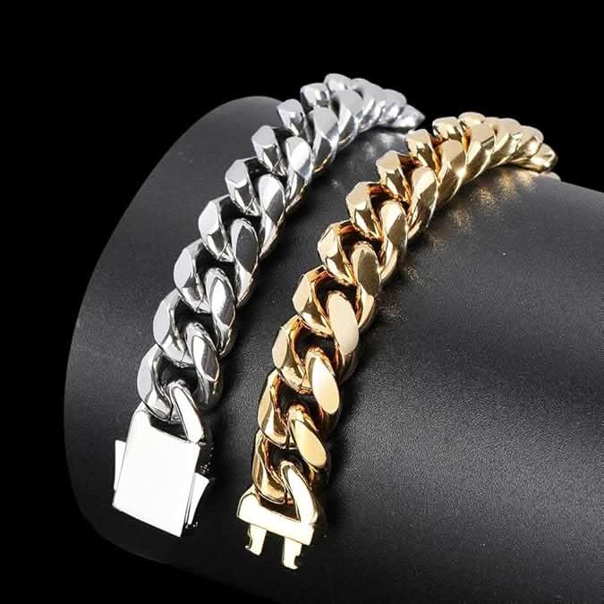 Bransoletka Cuban Link ze Srebra Próby 925 z Powłoką 18K Złota 8 mm
