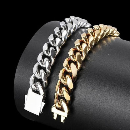 Bransoletka Cuban Link ze Srebra Próby 925 z Powłoką 18K Złota 8 mm