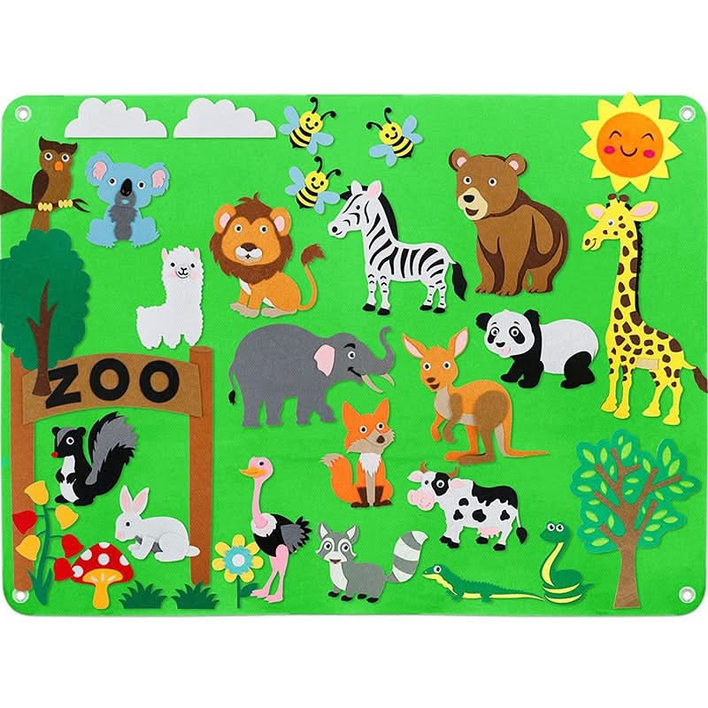 Filcowa Tablica Edukacyjna dla Dzieci 105×75 cm – Zestaw do Układania Scen i Historii