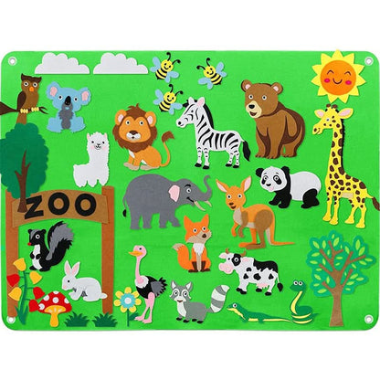 Filcowa Tablica Edukacyjna dla Dzieci 105×75 cm – Zestaw do Układania Scen i Historii