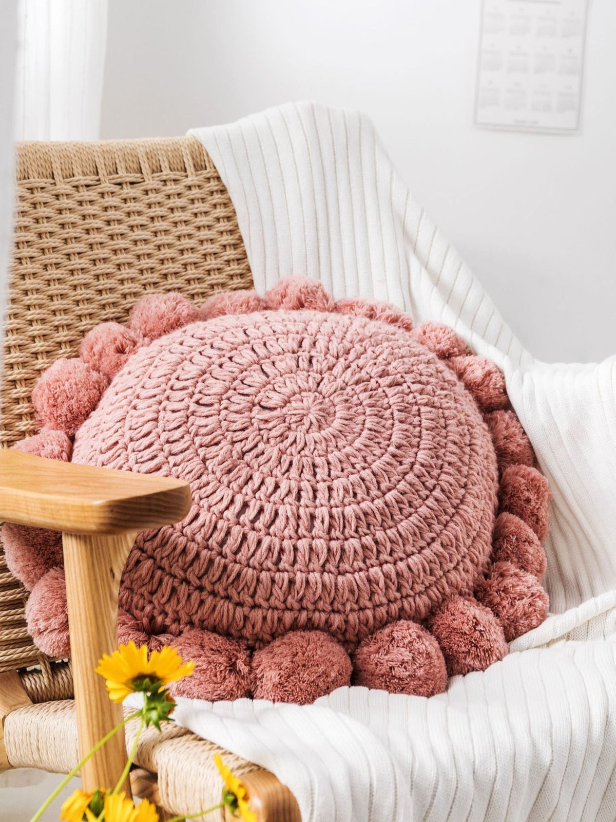 Coussin décoratif tricoté 45 cm