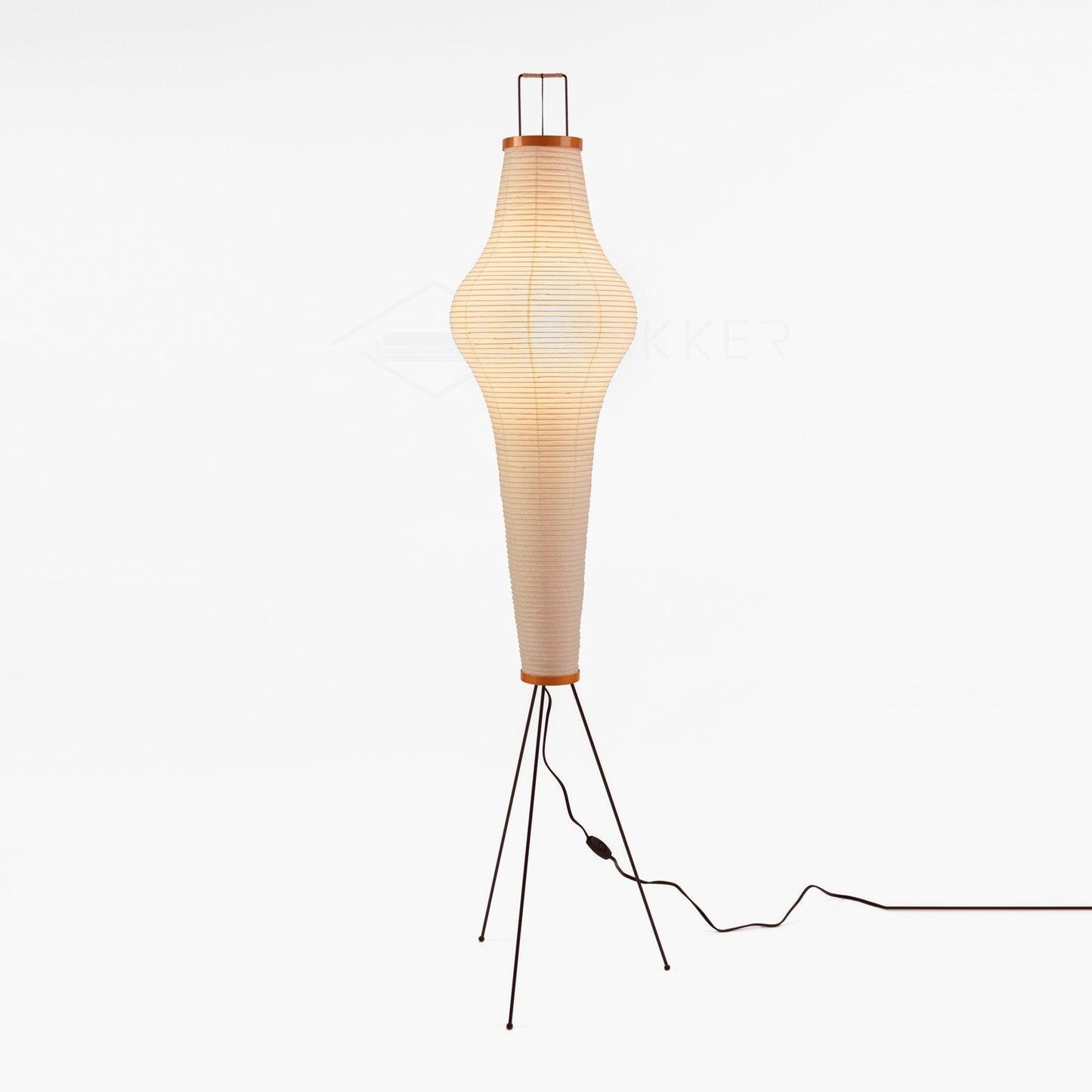Lampa podłogowa papier ryżowy E27 stojąca metalowa do salonu i sypialni