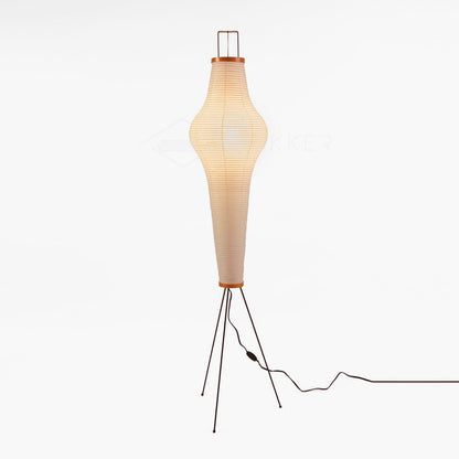 Lampa podłogowa papier ryżowy E27 stojąca metalowa do salonu i sypialni