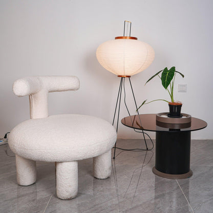 Lampa podłogowa papier ryżowy E27 stojąca metalowa do salonu i sypialni