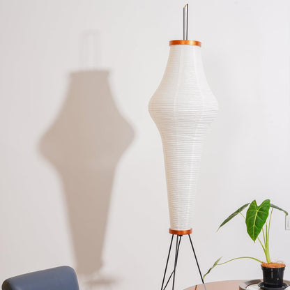Lampa podłogowa papier ryżowy E27 stojąca metalowa do salonu i sypialni