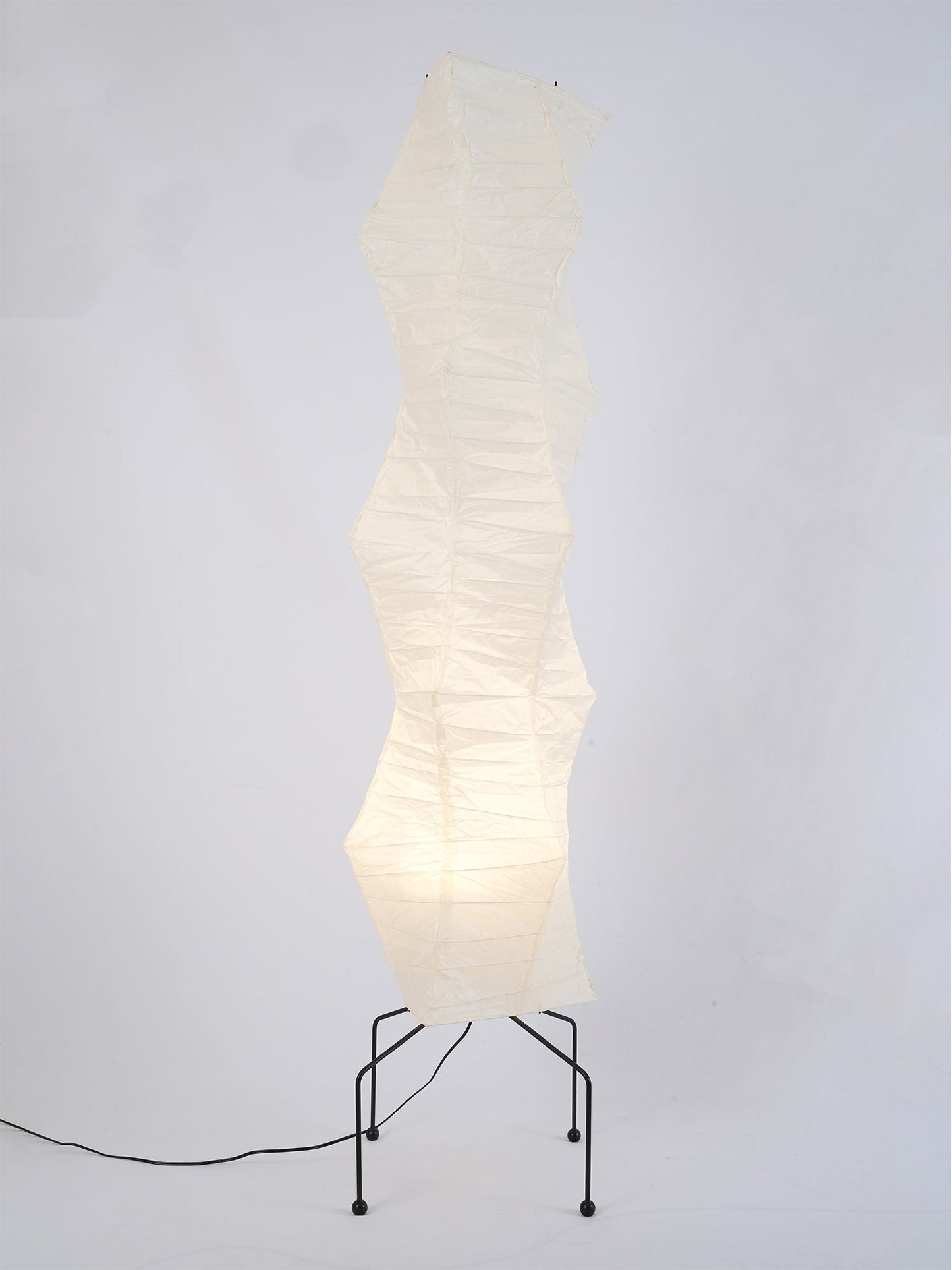Lampa podłogowa papier ryżowy E27 stojąca metalowa do salonu i sypialni