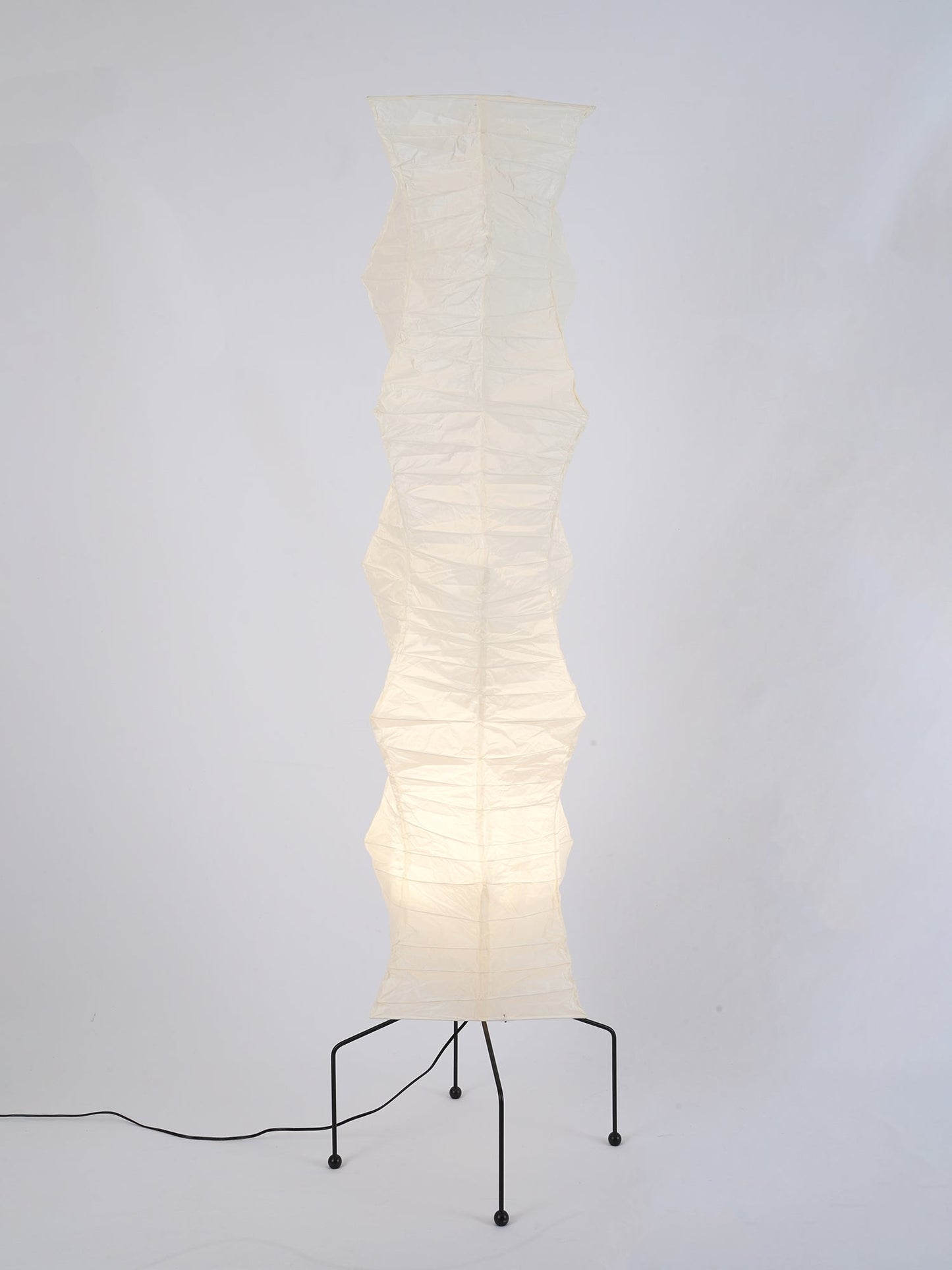 Lampa podłogowa papier ryżowy E27 stojąca metalowa do salonu i sypialni