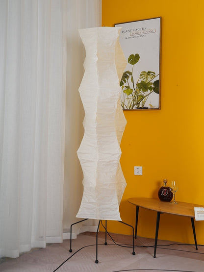Lampa podłogowa papier ryżowy E27 stojąca metalowa do salonu i sypialni