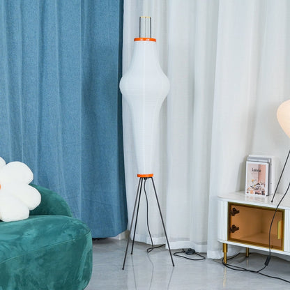 Lampa podłogowa papier ryżowy E27 stojąca metalowa do salonu i sypialni