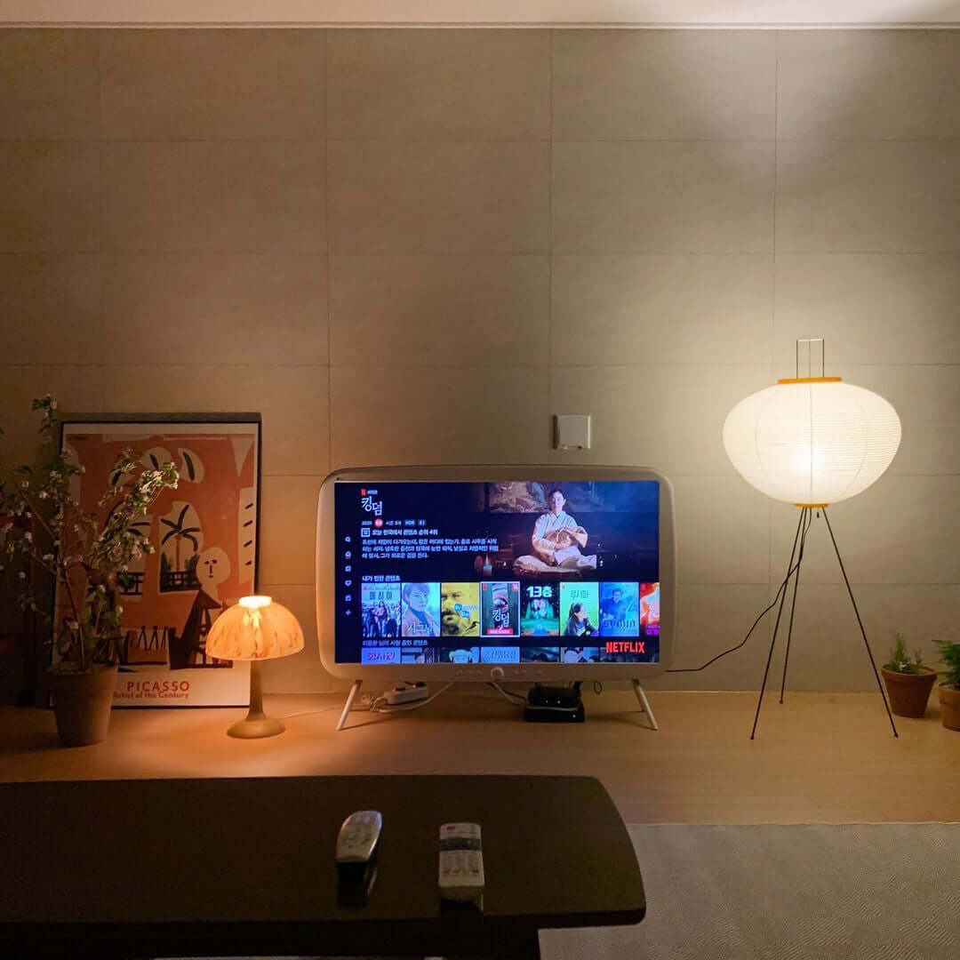 Lampa podłogowa papier ryżowy E27 stojąca metalowa do salonu i sypialni