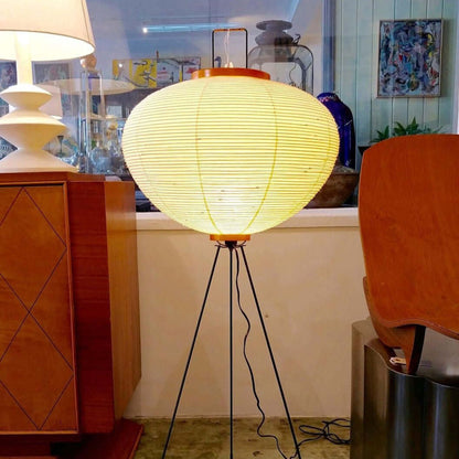 Lampa podłogowa papier ryżowy E27 stojąca metalowa do salonu i sypialni