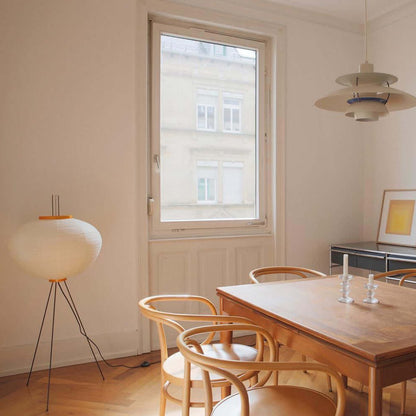 Lampa podłogowa papier ryżowy E27 stojąca metalowa do salonu i sypialni