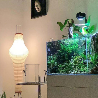 Lampa podłogowa papier ryżowy E27 stojąca metalowa do salonu i sypialni